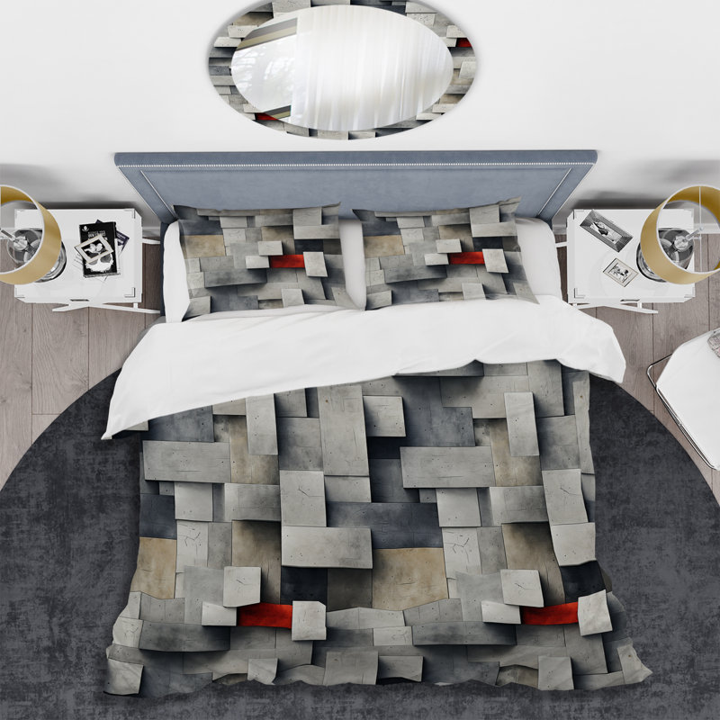 Literie architecturale Wall Illusion II, Housse de couette simple + 1 taie décorative stan