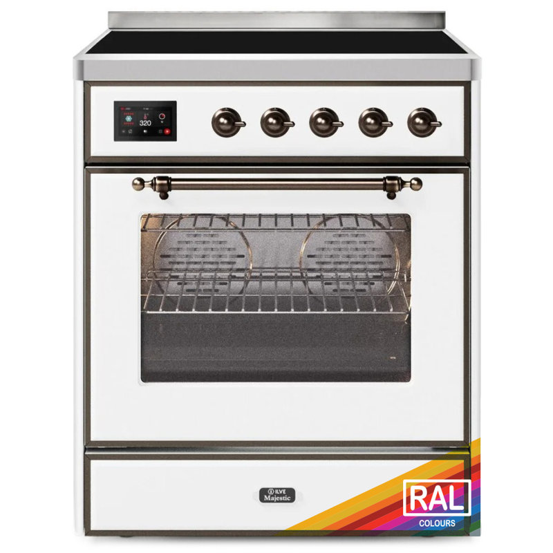 Cuisinière à induction 40 pouces avec 6 éléments à induction ILVE Majestic II Series (porte en verre), RAL / bronze
