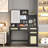 Makeup Vanity with Lights in 3 Colors & Openable Mirror,Vanity Desk with 4 Drawers & 1 Cabinets & Shelves,Vanity Table Rattan Vanity Dresser,for Bedroom