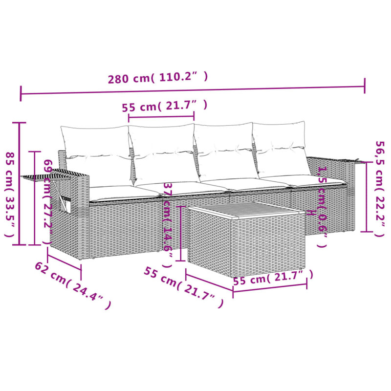 Vidaxl Garden Sofa Set