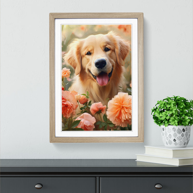Golden Retriever Digital Art - Framed Print
