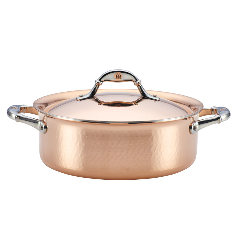 Ruffoni Symphonia Copper Round Braiser with Lid, Copper, 5 qt