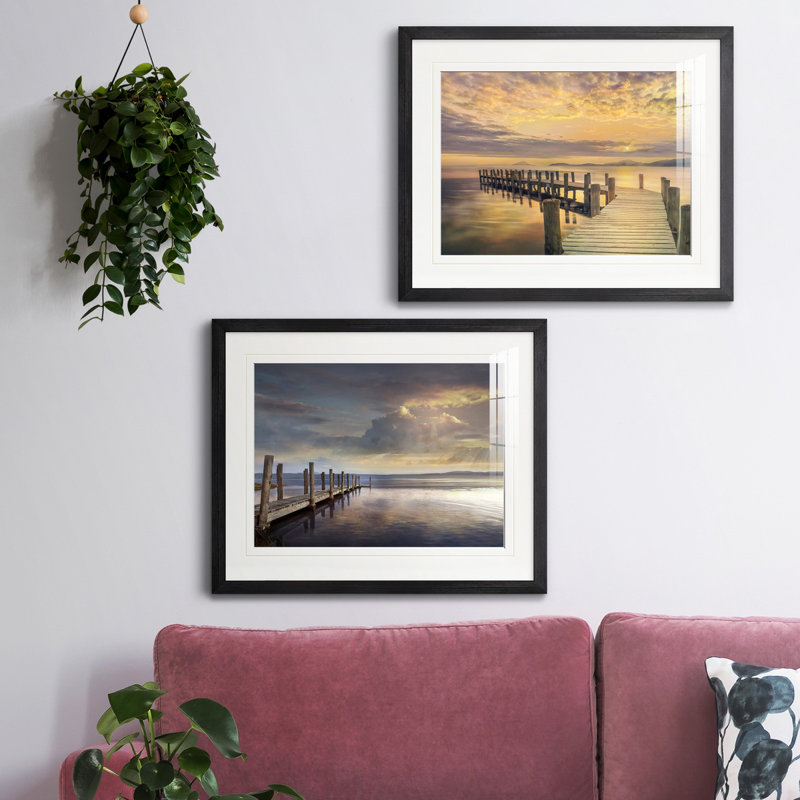 Reproduction de photo sur toile, Papier avec cadre noir, Blanc mat