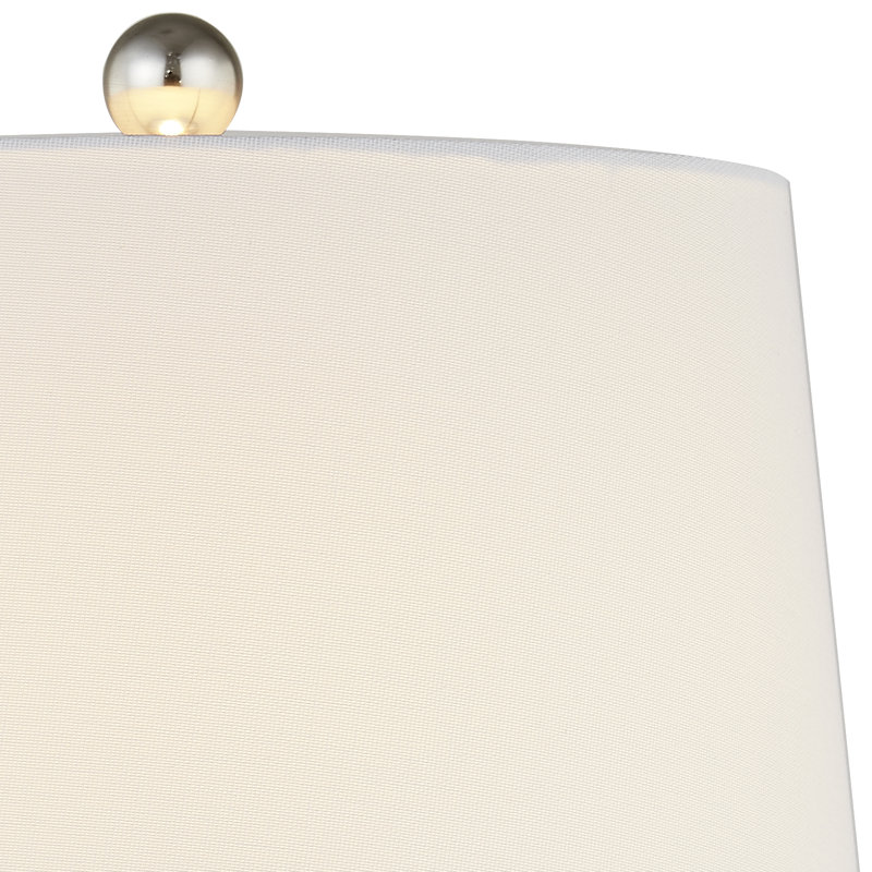 Labbe 27.5'' Crystal/Nickel Table Lamp Set, White