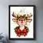 Reproduction d'art encadrée noire rétro Sweet Christmas Doe-678181722