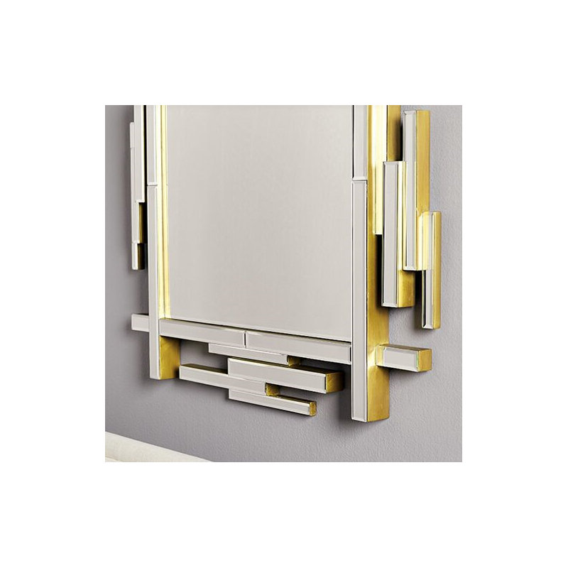 Edith Flat Metal Wall Mirror, Bronze