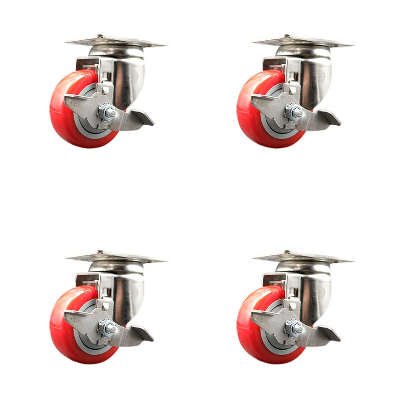 Polyurethane Caster, Red