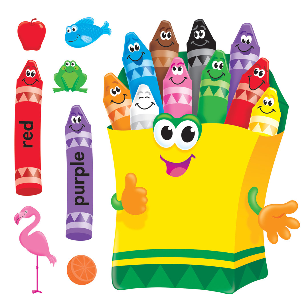 21 Piece Colorful Crayons Bulletin Board Cut Outs Set TREND enterprises, Inc.