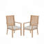 Ensemble de 2 chaises de patio en aluminium toutes saisons de 23 po avec coussins et structure kaki