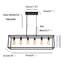 Luminaire suspendu rectangulaire de style loft de 38 po à 6 lumières Barineau pour salle à manger, restaurant