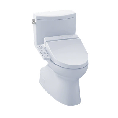 TOTO® WASHLET+® Vespin® II Two-Piece Elongated 1.28 GPF Toilet and WASHLET® C100 Bidet Seat, Cotton White