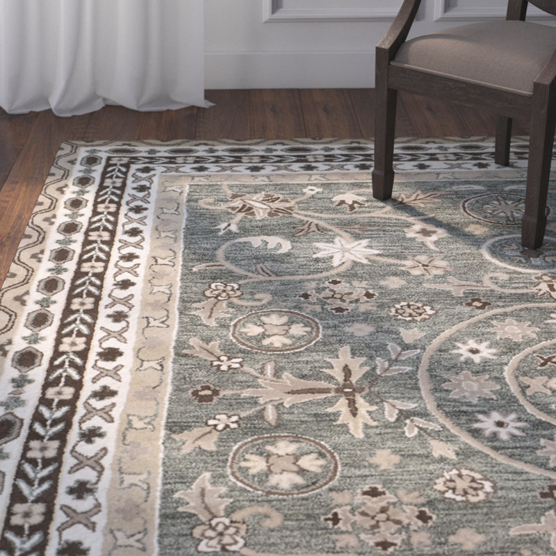 Tapis oriental en laine touffeté à la main Shillington, Rectangle 5 pi x 8 pi
