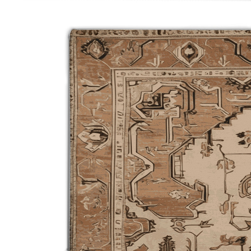 Tapis d'intérieur et d'extérieur brun Persian, Rectangle 4pi x 6 pi