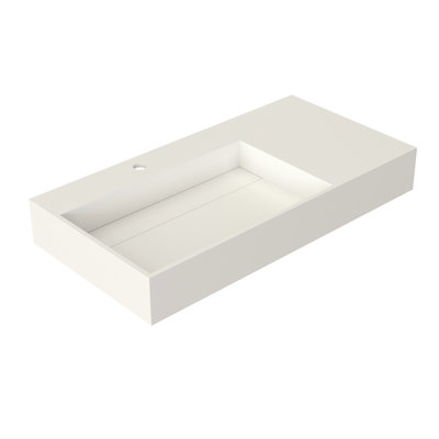 Stone Resin Sink For Bathroom Vanity, Scratches And Wear, Wall - Mounted Or Countertop Installable, Aesthetic With Seamless Finish Vanity Basin Of Solid Surface, Matte White Shade,