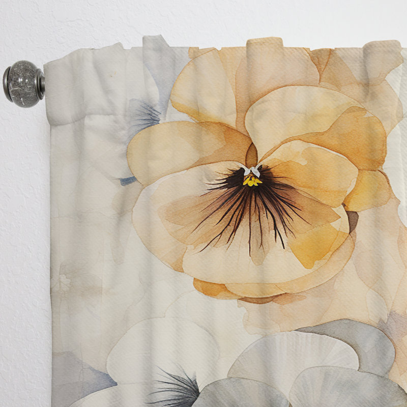 Xanthippe Vivid Pansy Dreams Bouquet I - Pansies Curtain - Velvet Room Darkening - 1 panel, 52" W x 63" L
