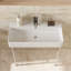 Évier de console de salle de bain durable avec trop-plein, polyvalent pour divers environnements-51016663