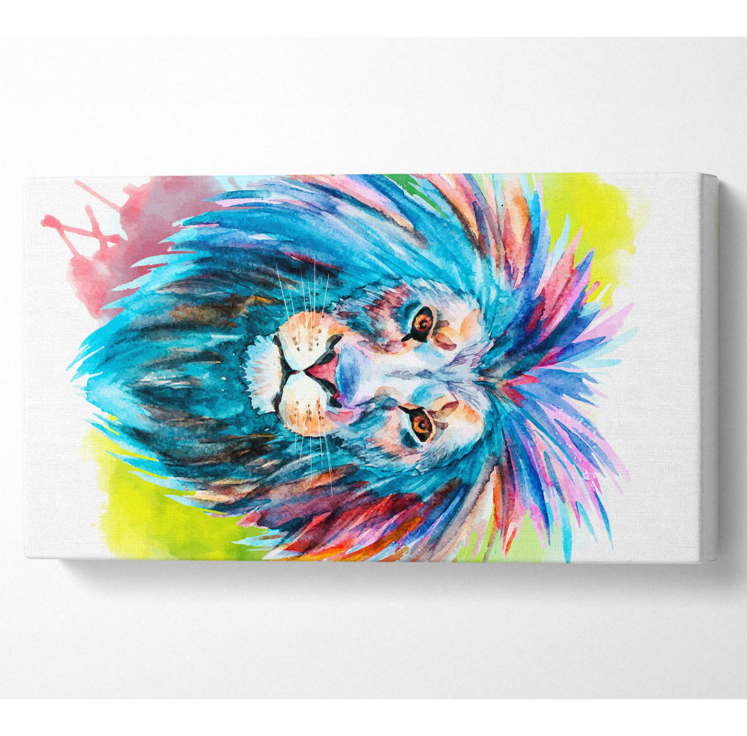 Carmalena Blue Mained Lion - Kunstdrucke auf Leinwand