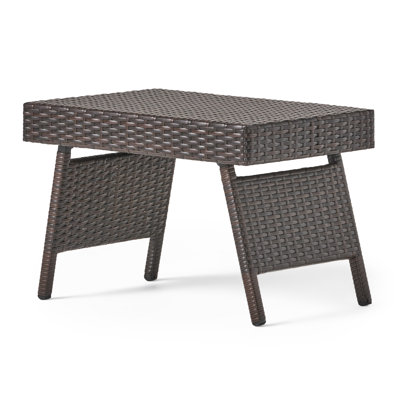 Billur Rectangular Wicker/Rattan Outdoor Folding Side Table