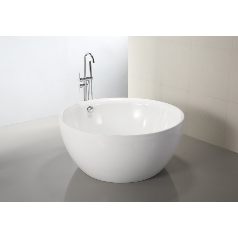 Toulouse 59.1'' x 59.1'' Soaking Acrylic Bathtub, Glossy White