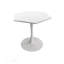 Table basse moderne hexagonale avec base en métal robuste et plateau en panneau de fibres à densité moyenne pour diverses pièces