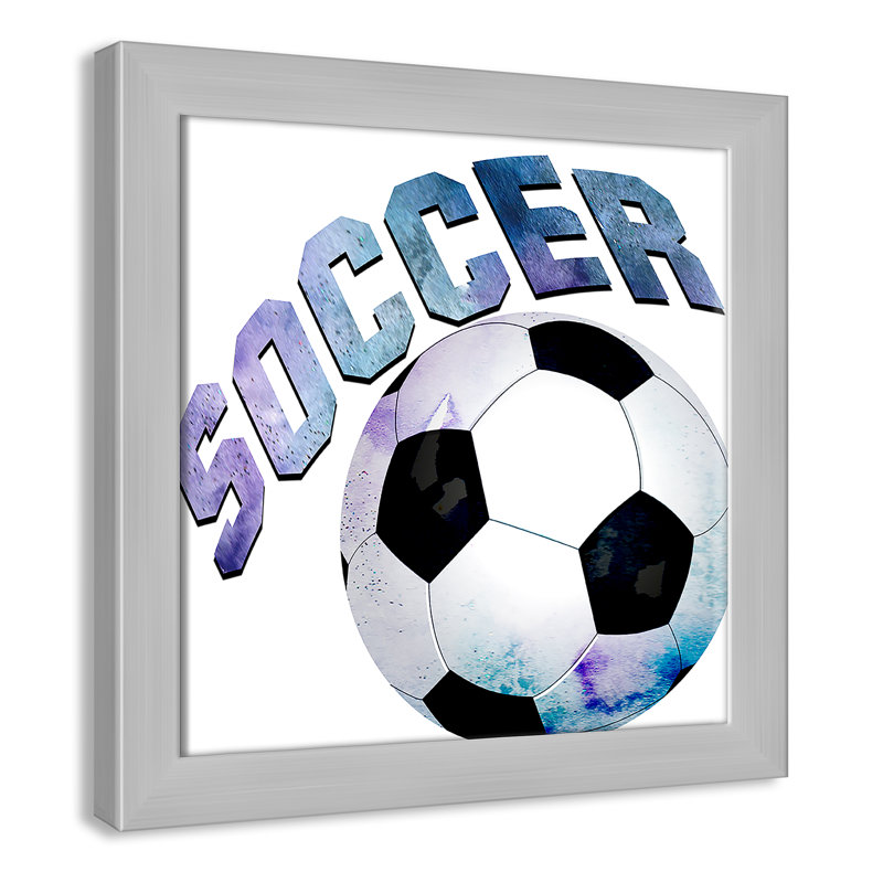 Fille de football 1, H 14 po x l 14 po x P 0,63 po, Encadré plat argent