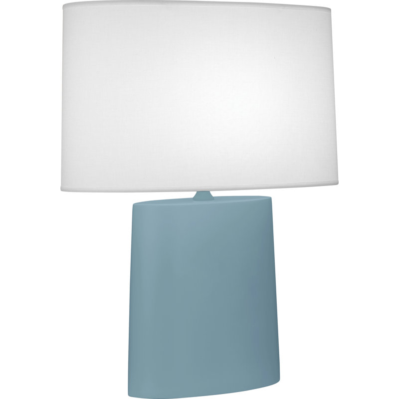Victor Ceramic Table Lamp, Matte Steel Blue