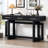 Ustyle 3 Entryway Table - Long For Corridor, Foyer Modern Minimalist, Stable & Functional, Black Console With 3 Drawers Entryway, Living Room Higher Stability, Easy Assembly,