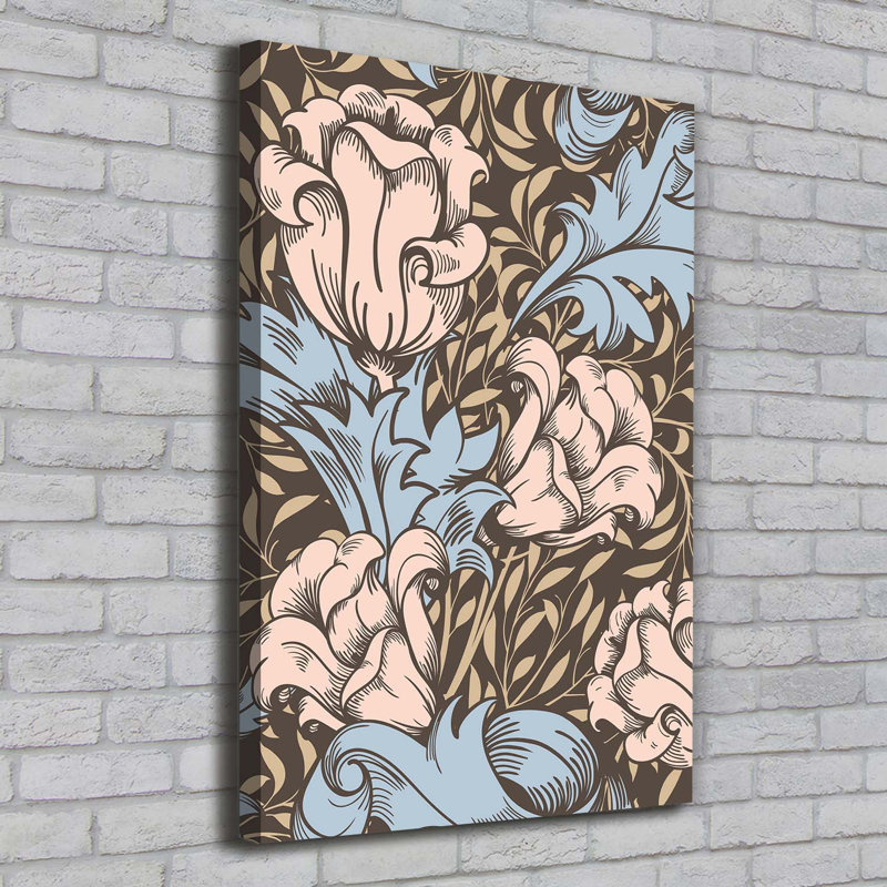 Flowers And Leaves - Wrapped Canvas Print