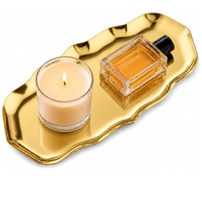Gold Wave Stainless Steel Decorative Tray