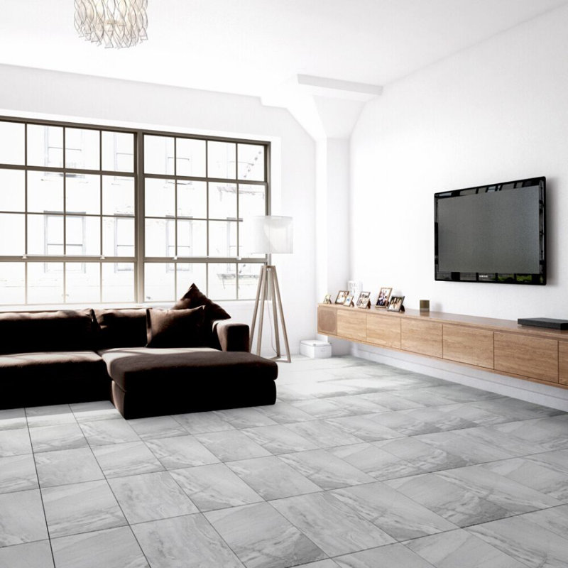 Sierra 12" x 24" White Matte Porcelain Floor and Wall Tile, White