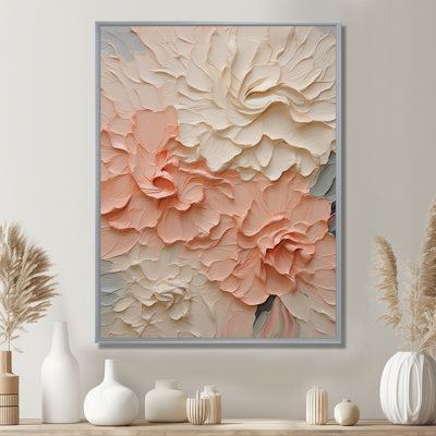 beige and pink flowers in harmony - Flowers Wall Art