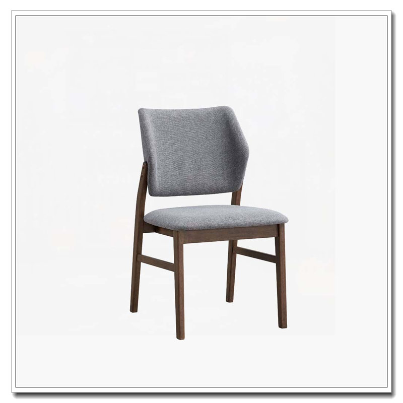 Chaises de salle à manger rembourrées avec cadre en bois, Gris clair