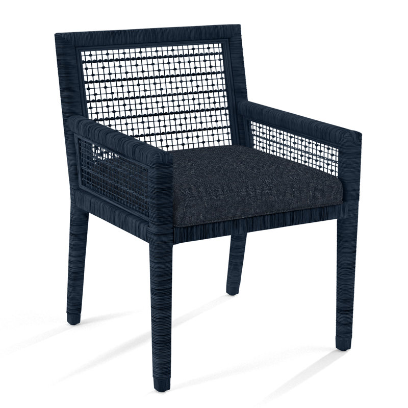 Pine Isle Arm Chair, Denim Stripe, 0206-61, Navy