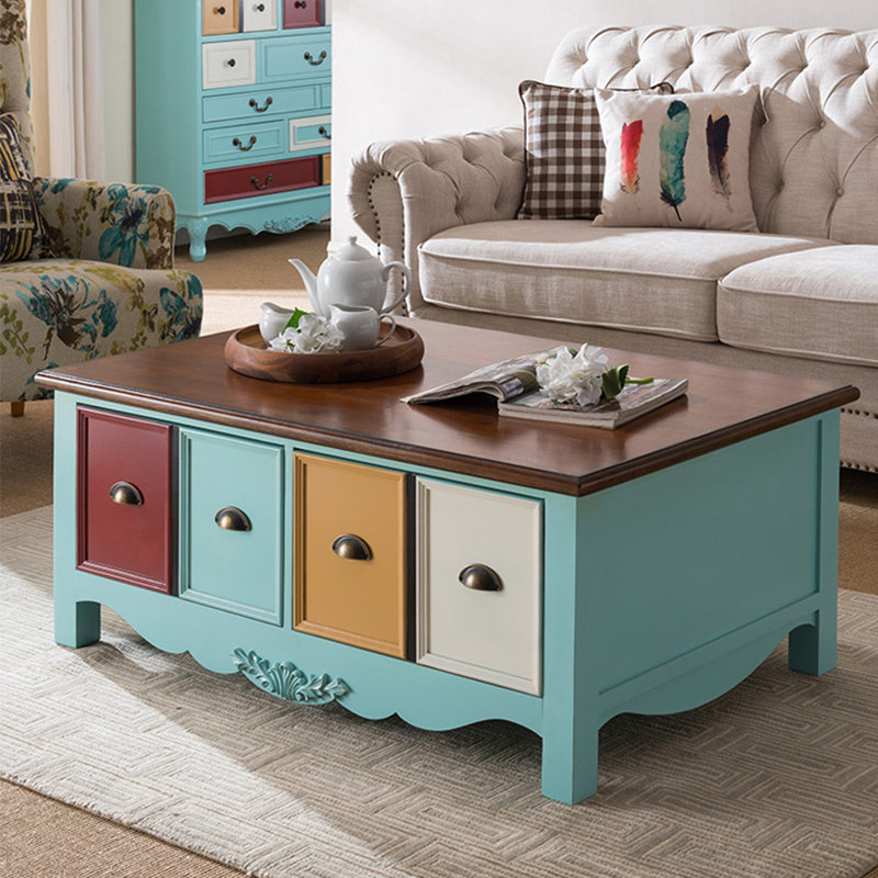 American retro style painted coffee table