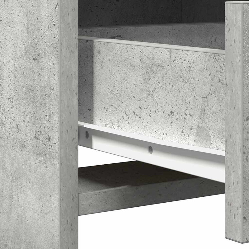 Dressing Table with Mirror, Concrete Grey