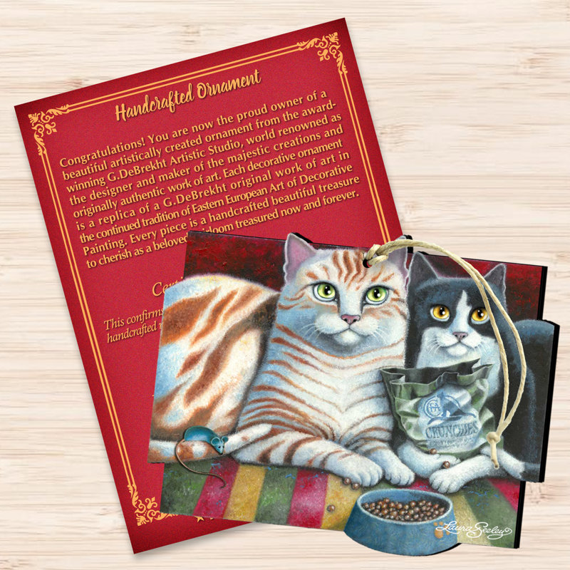 Ornement en bois pour chat dîner’n movie
