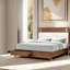 Lit 1 pièce Mid-Century avec tiroirs de rangement et meubles de chambre à coucher en bois massif-2097610945-2097610956
