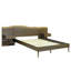 Grand lit plateforme avec tête de lit attrayante et table de chevet intégrée avec tables de chevet et capacité de poids de 600 lb