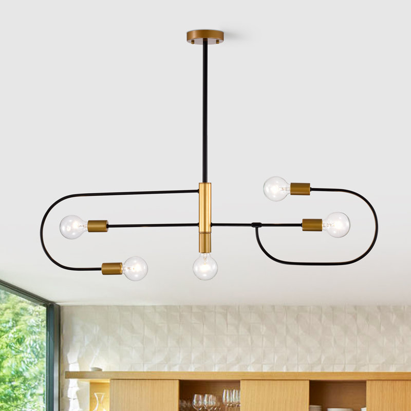 Luminaire suspendu étagé unique à 5 lumières Breck