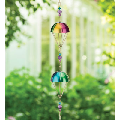 Ornement de jardin suspendu en métal et acrylique avec motifs décoratifs