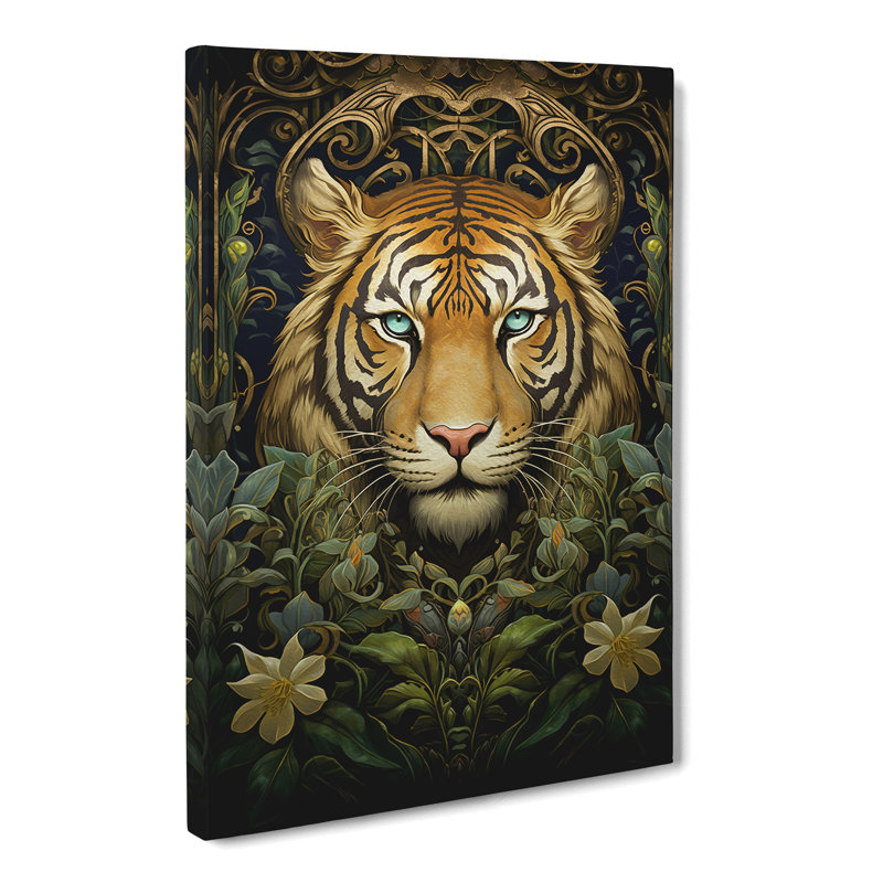 Tiger Art Nouveau - No Frame Print, 76cm H x 50cm W x 3cm D