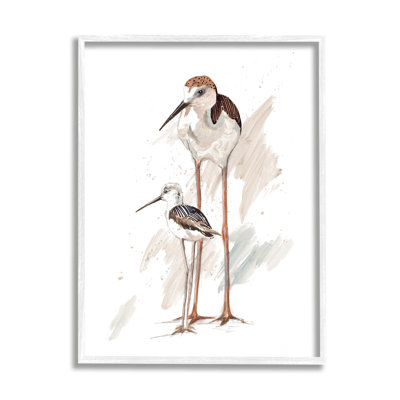 " Beach Shorebird Pair Nautical Bird Tranquil Painting " by Patricia Pinto