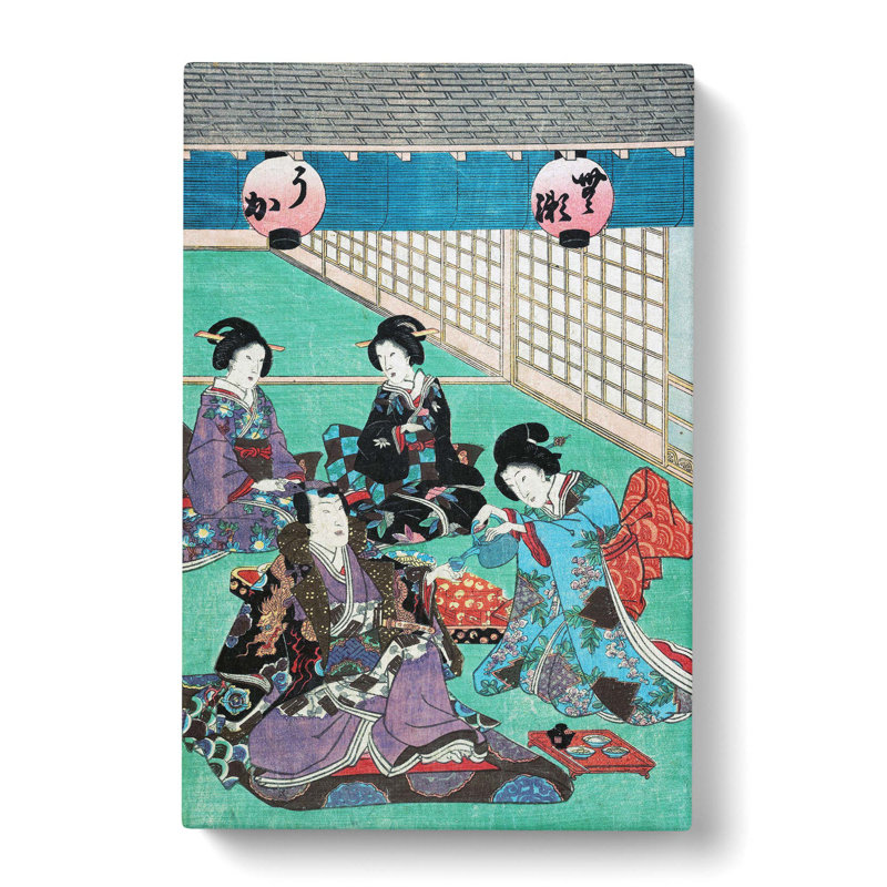 Teahouse by Utagawa Kunisada - Wrapped Canvas, 50cm H x 35cm W x 3cm D