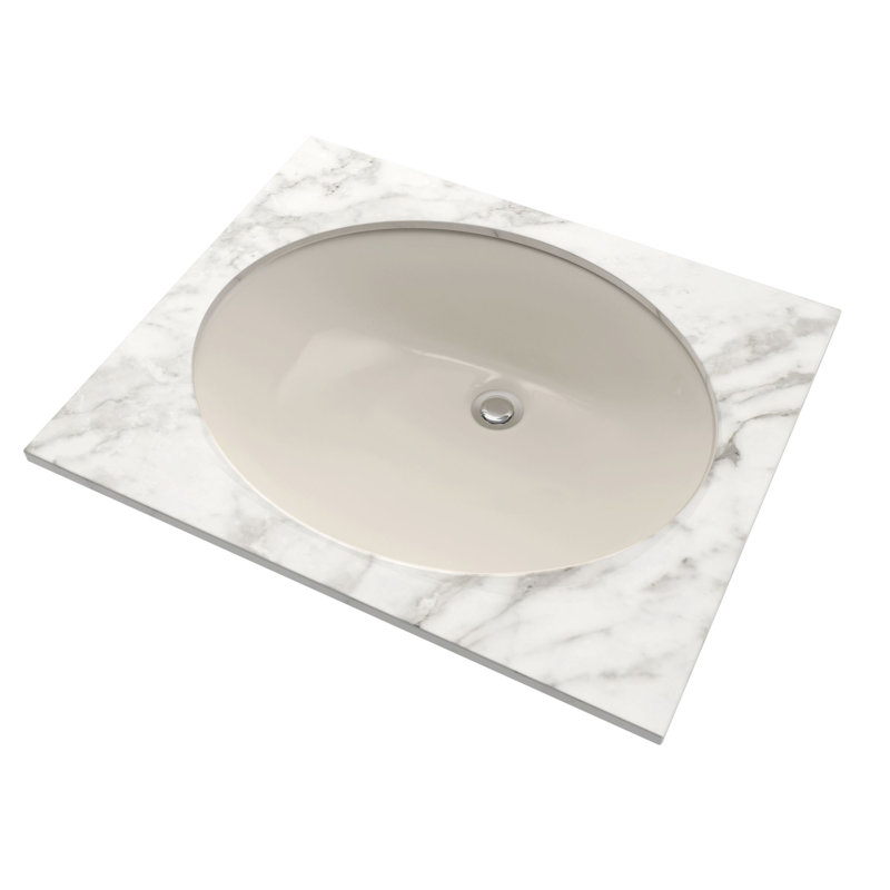 Reliance Vitreous China Oval Undermount Bathroom Sink with Overflow, Sedona Beige