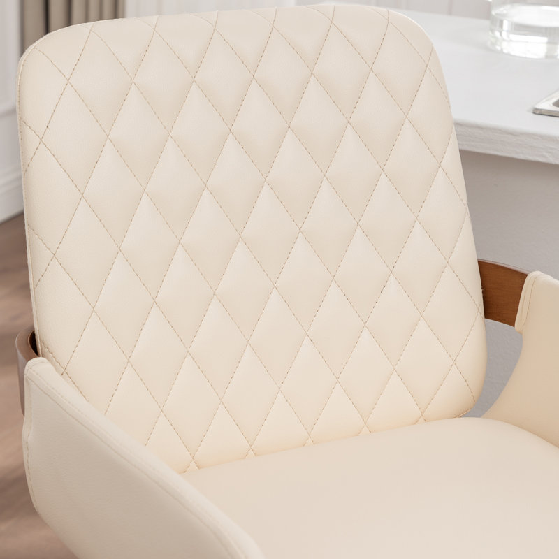 Tabourets de comptoir pivotants modernes rembourrés, Beige, Tabouret de bar (siège d'une hauteur de 29,7 po)
