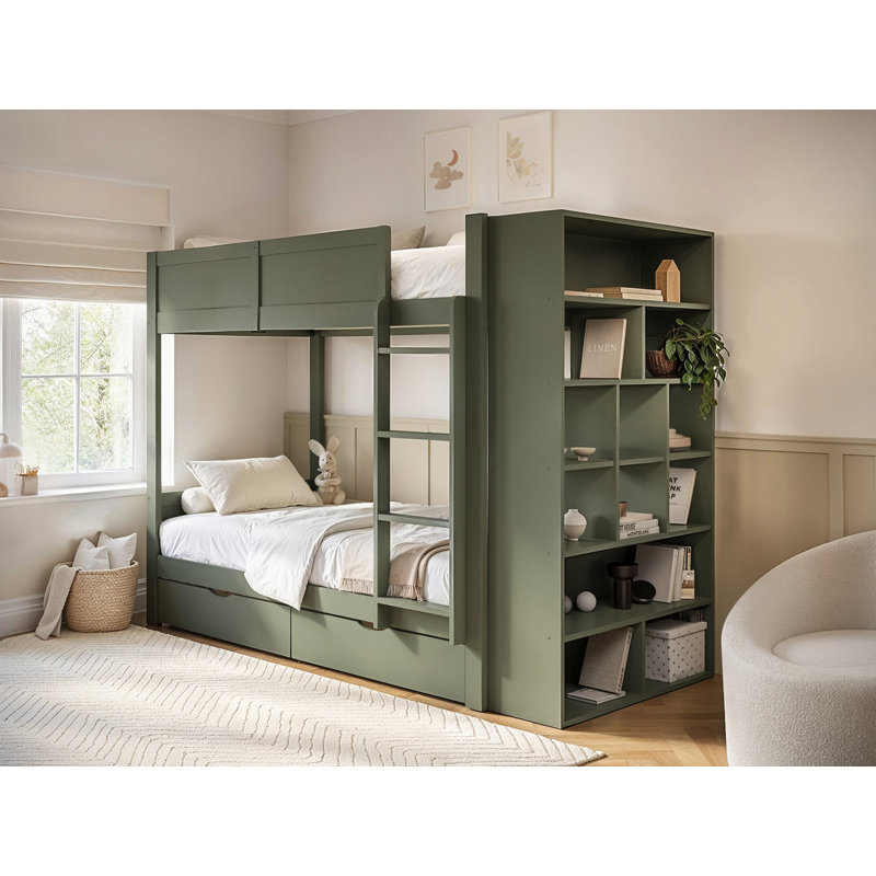 Single (3') Bunk Bed Bed Frame, Green