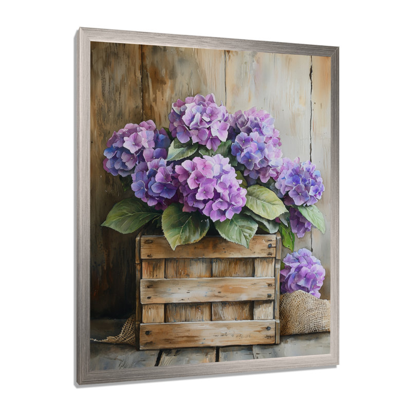 Esteban - salon d'art mural floral, Argent argent, H 40 po x l 30 po, Reproduction encadrée d'une seule photo