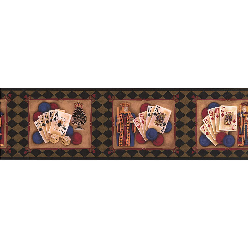 Bordure de fond de jeu de cartes Diceena Poker Chips Dice on Diamonds
