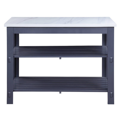 Enapay Kitchen Island In Marble Top