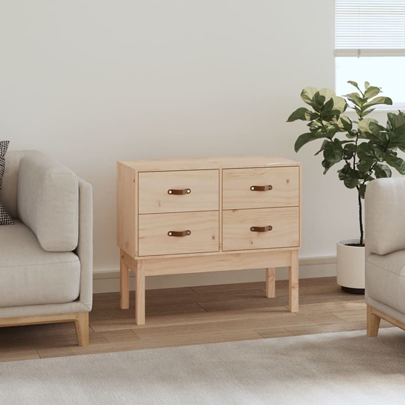 Kahea 90cm Solid Wood Sideboard, Brown